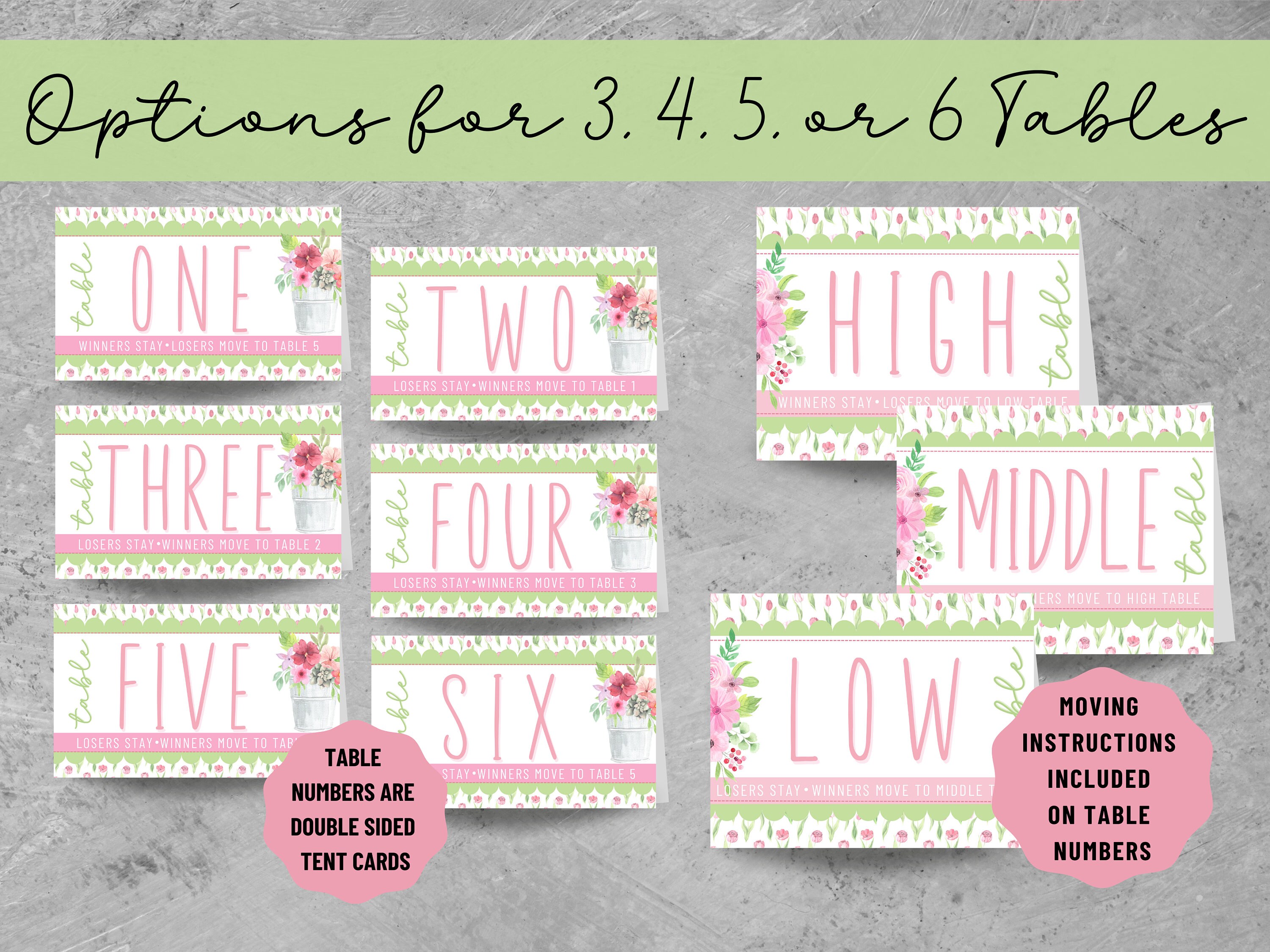 Spring Tally Sign Printable Spring Flowers Bunco Set With Scorecards, Tally Sheets, Table ...