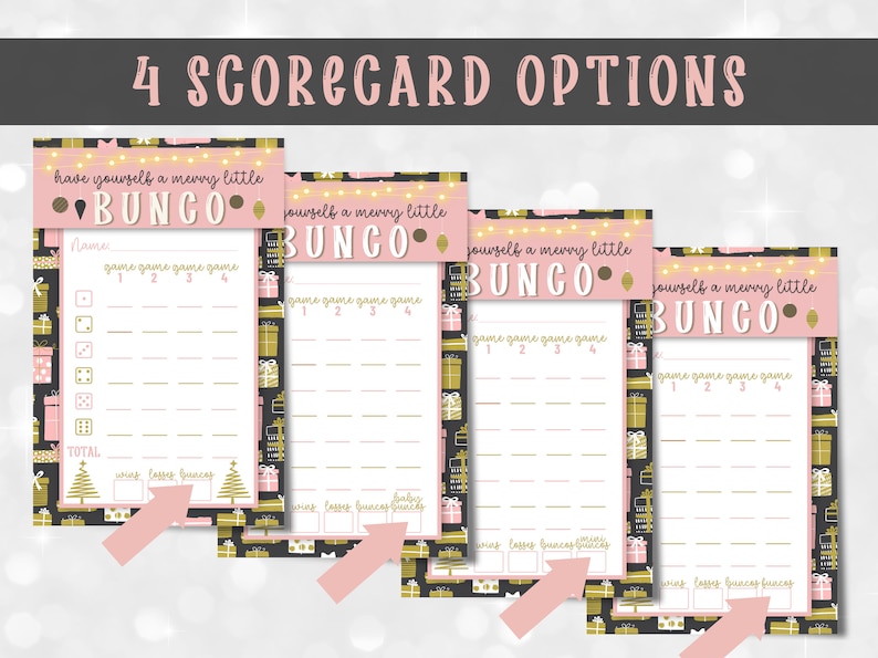 Printable Christmas Bunco Set With Scorecards, Tally Sheets, Table ...