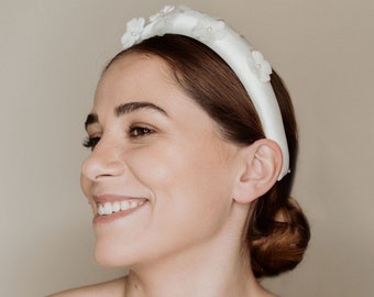 Flower headband, flower crown, wedding headband, ivory headband