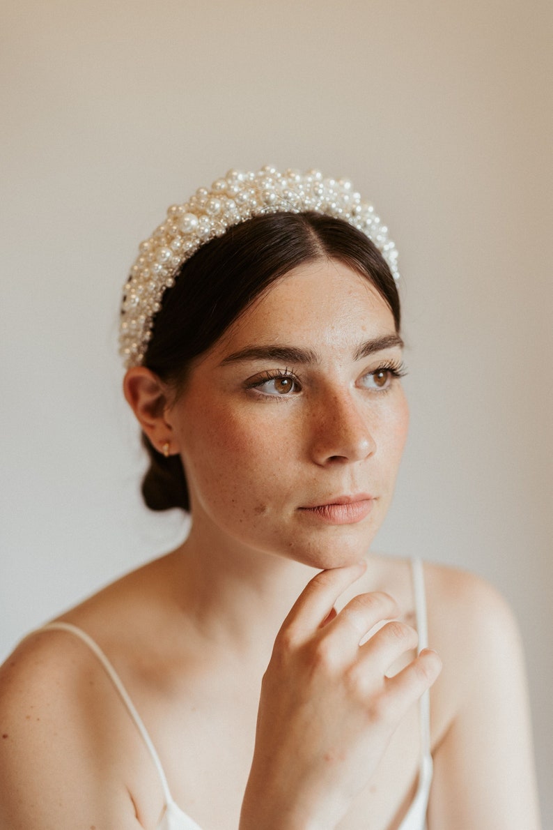 Serre-tête perles, couronne de perles, serre-tête mariage, accessoire mariée, couronne princesse image 4