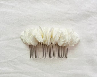 White Hair Comb, Bridal Hairstyle, Hair Accessory, Floral Comb, Hydrangea