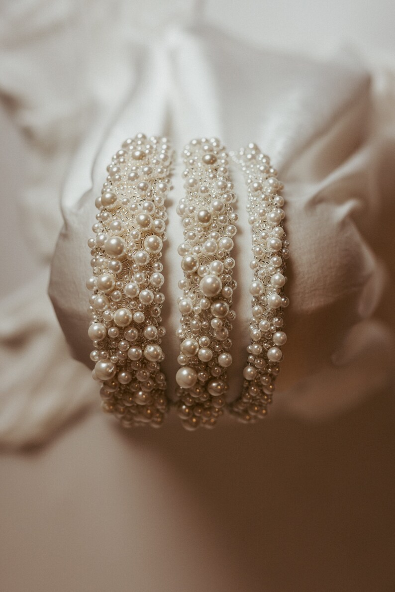 Serre-tête perles, couronne de perles, serre-tête mariage, accessoire mariée, couronne princesse image 8