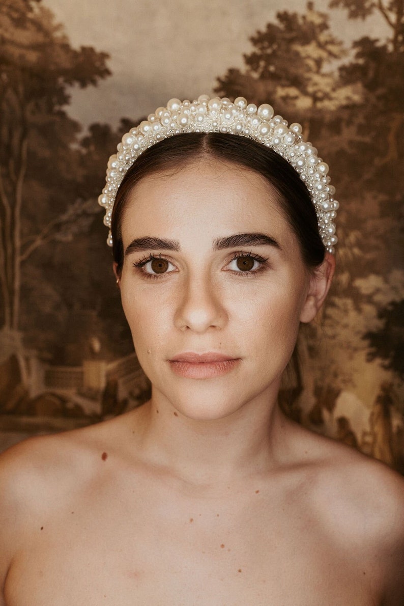 Serre-tête perles, couronne de perles, serre-tête mariage, accessoire mariée, couronne princesse image 3