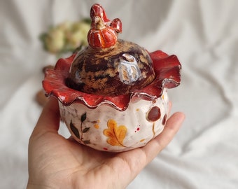 Ceramic handmade sugar pot sugar bowl