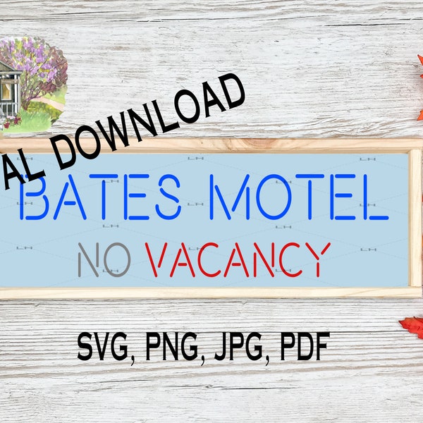 Bates Motel Sign Digital Download | SVG, PNG, JPG