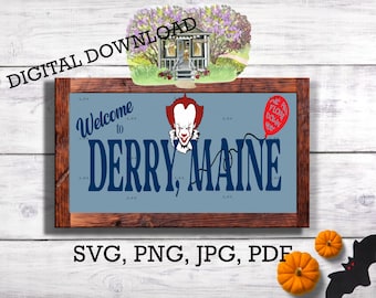 Derry, Maine/IT Digital File Télécharger | Sublimation, Impression, Fichier découpé