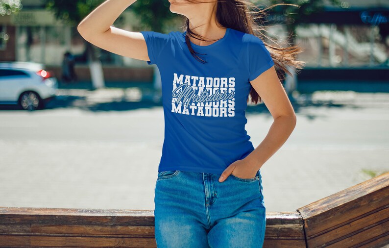 Estacado Matadors. Big E Shirt. Blue and Silver. Lubbock TX. Etsy