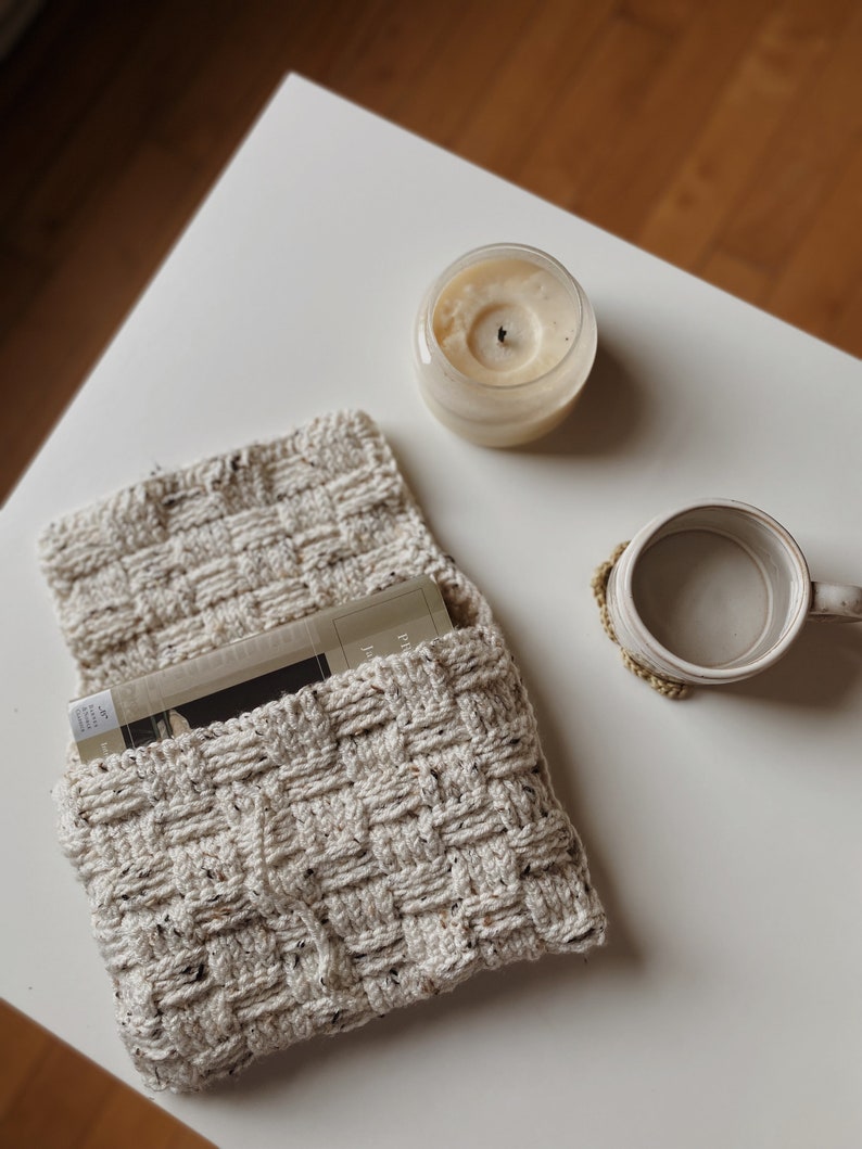 Handmade Neutral Crochet Woven Book Cover Etsy