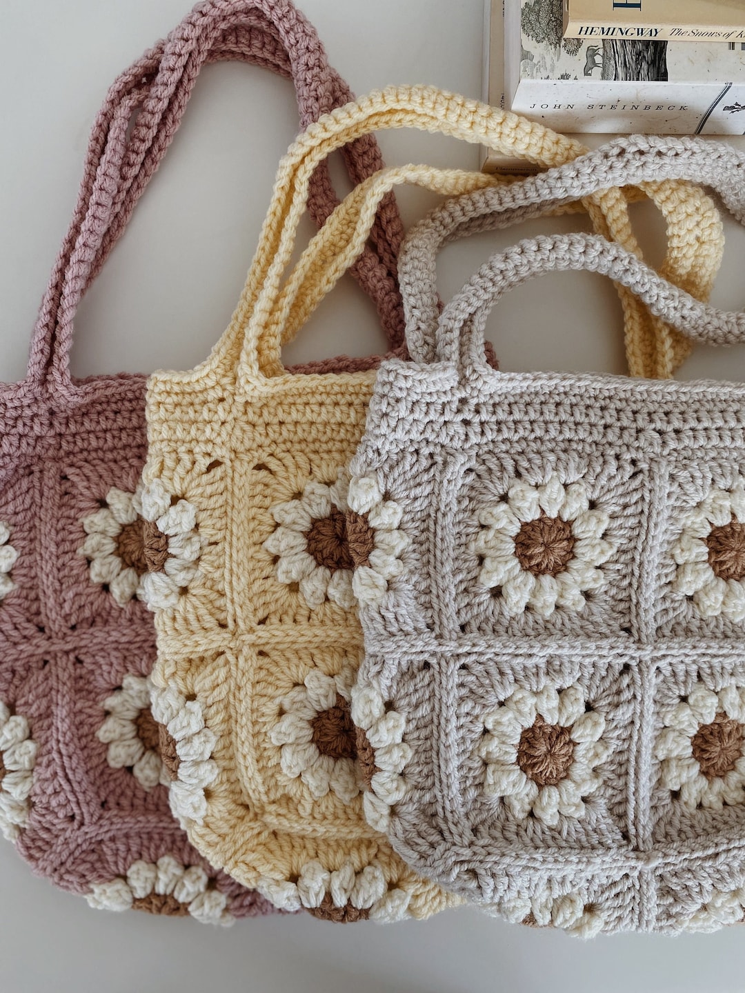 Handmade Neutral Crochet Daisy Bag Purse - Etsy