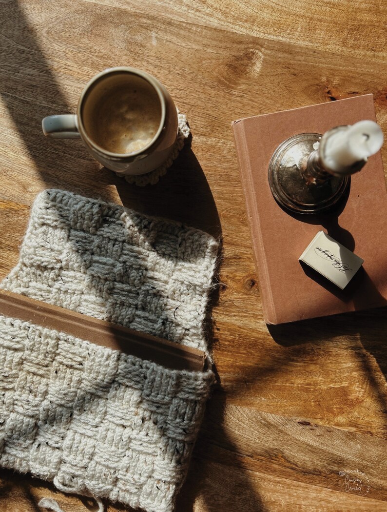Handmade Neutral Crochet Woven Book Cover Etsy