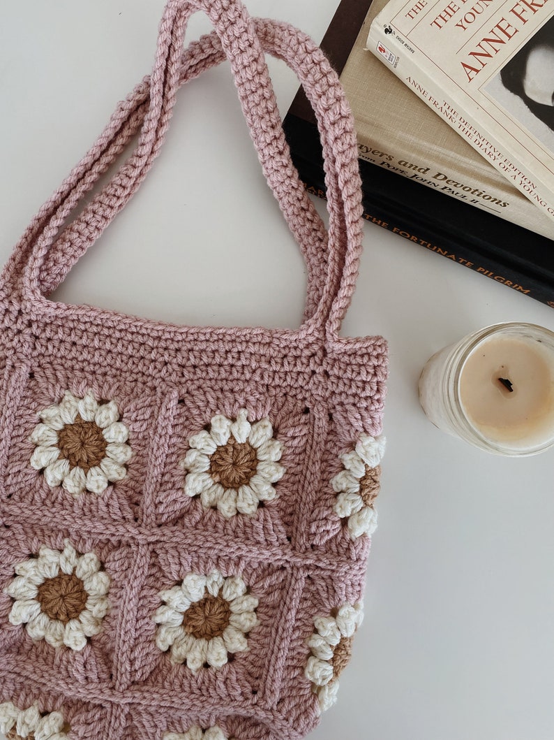 Handmade Neutral Crochet Daisy Bag Purse Etsy