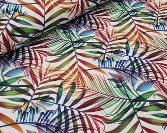 Palm Leaves waterproof canvas fabric, digital print fabric, craft fabric UK, bag making fabric, outdoor fabric, sewing