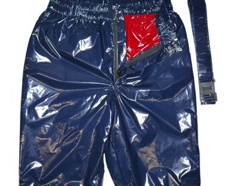 Pantalón corto de nailon brillante Sprinter OL35 nailon brillante LACQUE PVC wetlook nailon brillante con forro