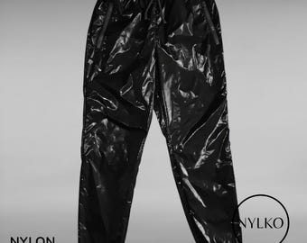 Pantalon de pluie en nylon brillant, pantalon de jogging JGZ avec doublure, 15 couleurs