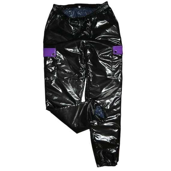 光沢のあるナイロンパテントレザーPVCウェットルック光沢のあるナイロンパンツレインパンツ パテント　専用