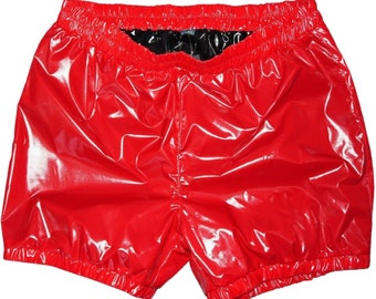 Short nylon brillant Sprinter nylon brillant LAQUE PVC wetlook nylon brillant avec doublure