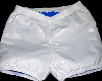 Shiny nylon shorts with padding 6 mm GM Sprinter shiny nylon LACK PVC wetlook shiny nylon 6 mm padding