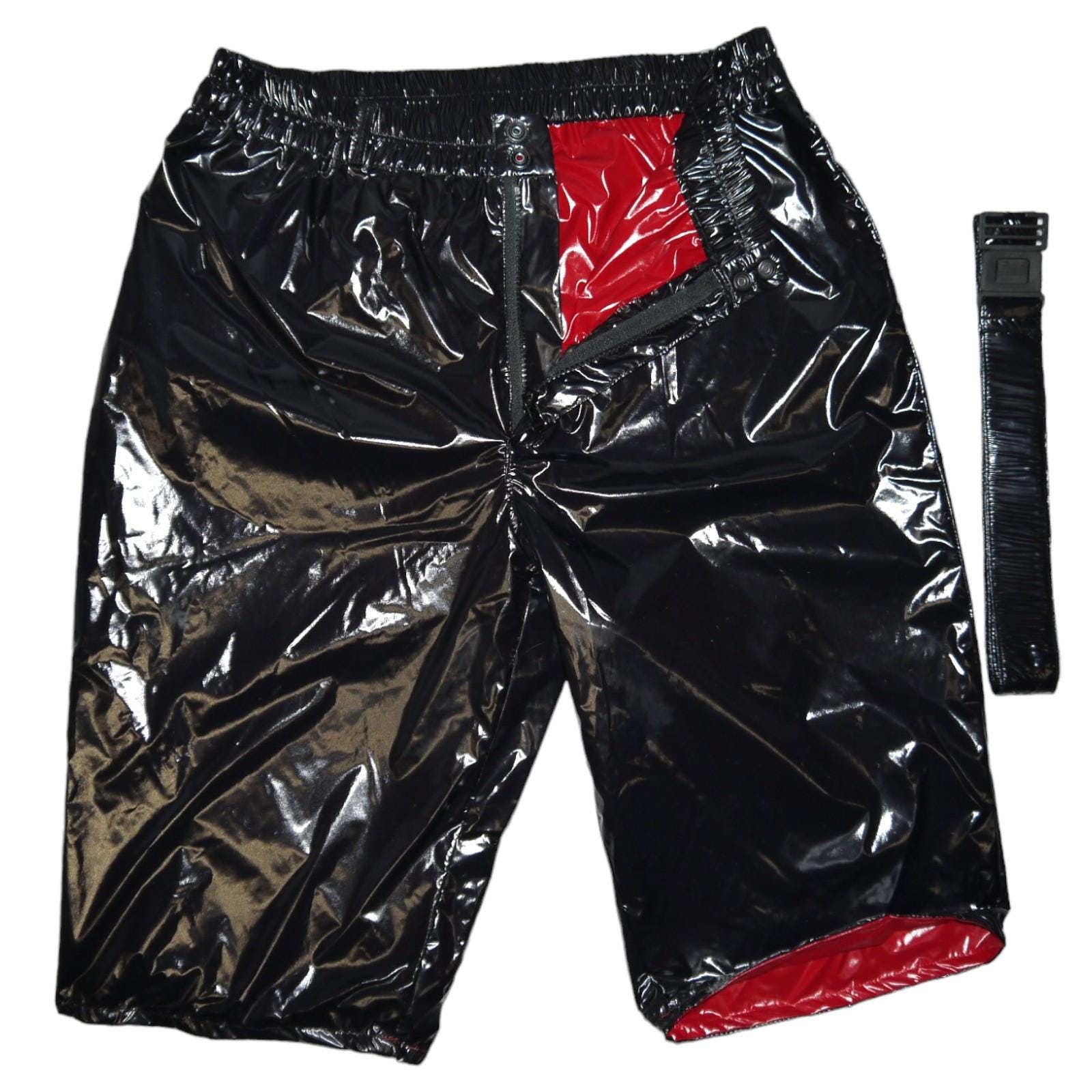 【SCENERITY】Nylon Wind Shorts Shorts PS Sprinter Shorts Nylon Shiny Nylon LACK PVC Wetlook