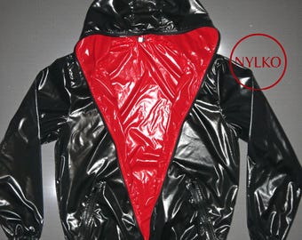 Chaqueta impermeable de nailon brillante con forro EXG4, tallas XS-5XL