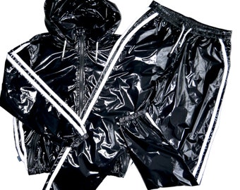 Nylko glossy nylon lacquer PVC shiny nylon trousers JGG PS pants trousers pants and jacket ps jacket ps trousers without lining
