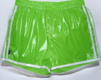 PSL Shiny nylon Shorts Sprinter patent nylon PVC wet look unlined