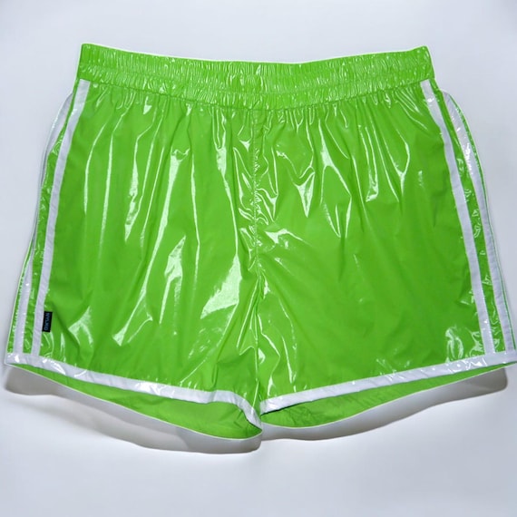 PSL Shiny Nylon Shorts Sprinter Patent Nylon PVC Wet Look Unlined