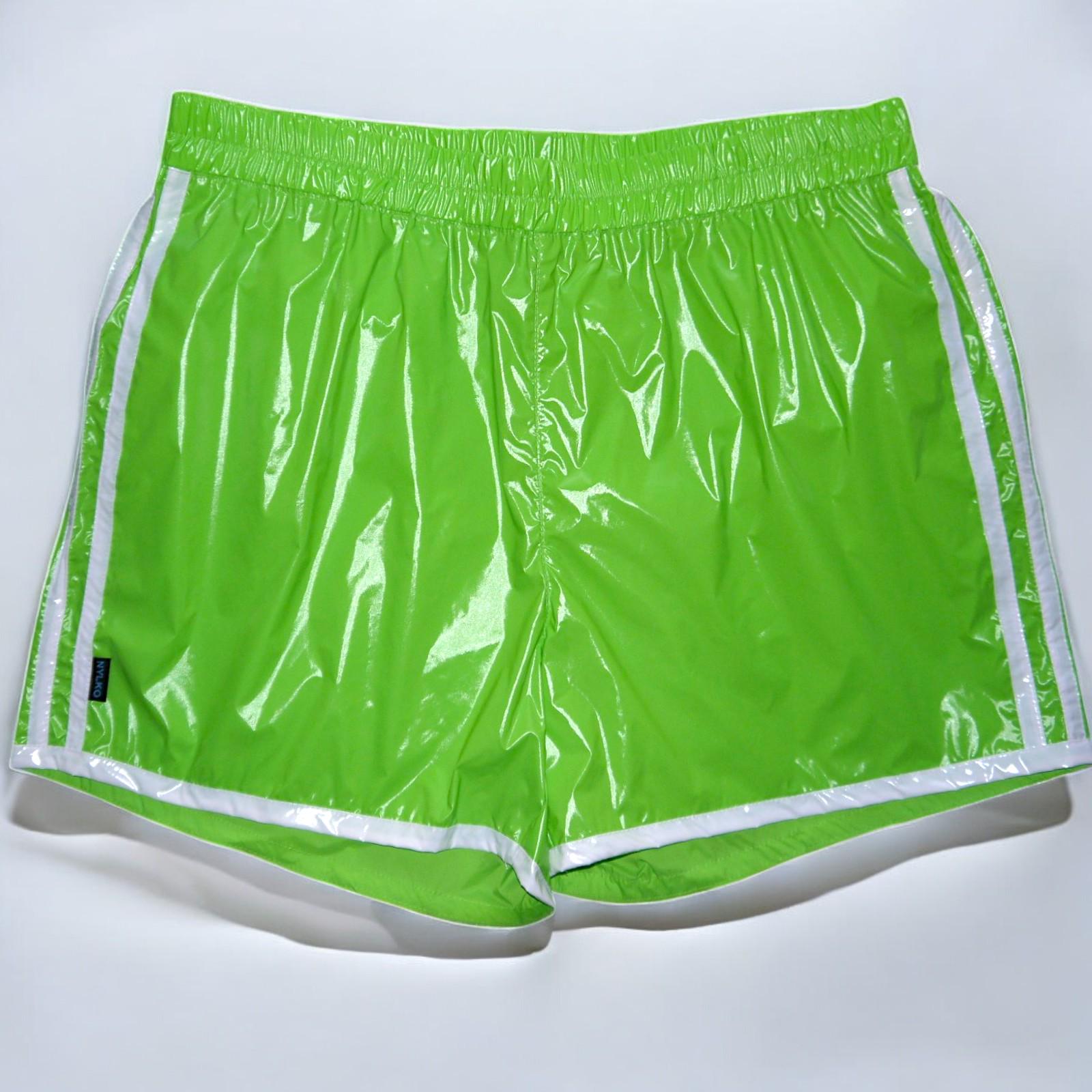 PSL Shiny Nylon Shorts Sprinter Patent Nylon PVC Wet Look Unlined