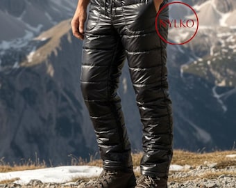 Pantalones de nailon brillante LACK PVC wetlook de nailon brillante, pantalones de lluvia, pantalones de jogging JGPAG 6 mm