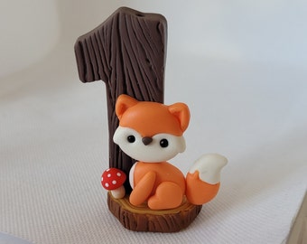 Woodland animals Birthday Candle Cake Topper | Doesn't Melt | Keepsake | Handmade