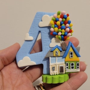 Up Birthday Candle Cake Topper - Inedible - Doesn&#39;t Melt - Handmade  - Keepsake