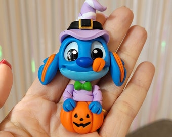 Disney Halloween Hangers Magnets - Stitch Pumpkin | Handmade