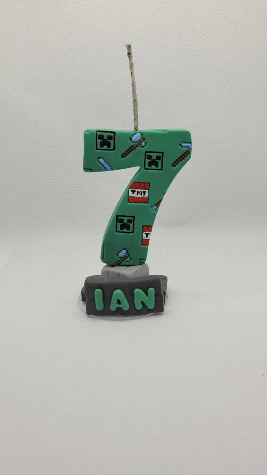 Minecraft Birthday Candle Cake Topper Doesn't Melt - Etsy