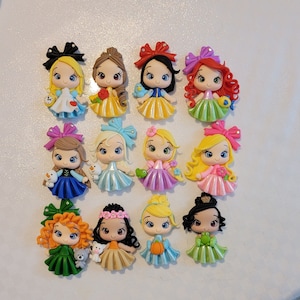 Princess flatback | DIY | Embelishment | bow centers , clay dolls , hairbows ,  centerpiece, polymer clay, clay | Handmade
