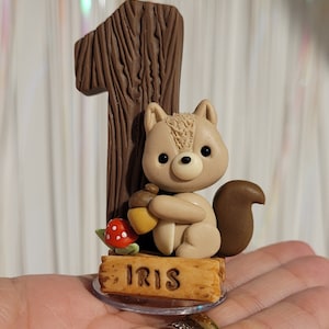 Vela de cumpleaños personalizada con número de bosque / Adorno para tarta de bosque / Hecho a mano, sin plástico / No se derrite / Recuerdo / Figuras de animales del bosque