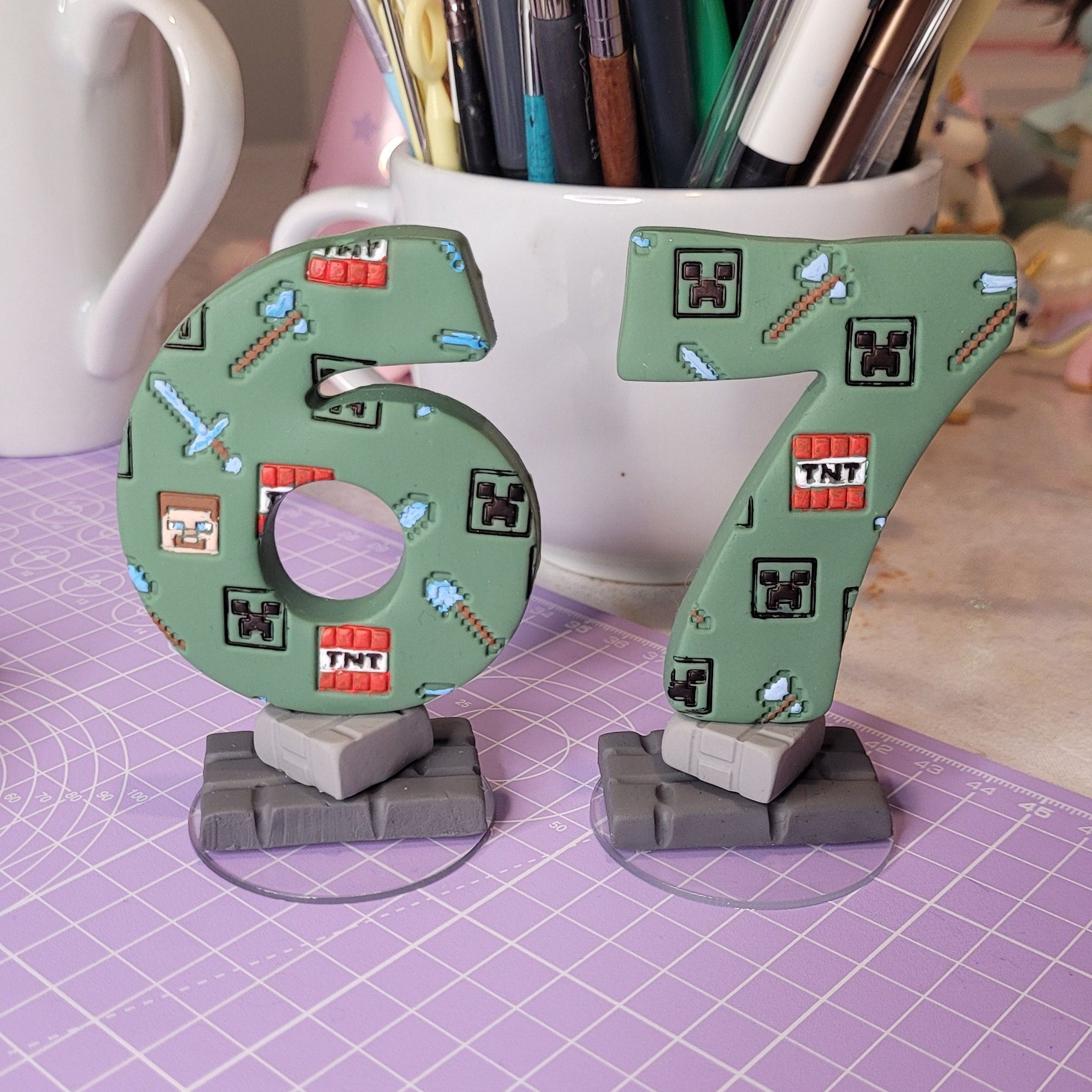 Minecraft Birthday Candle Cake Topper Doesn't Melt Etsy