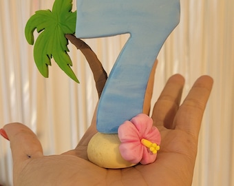 Inspired Lilo and Stitch Cake Topper Birthday Candle - Inedible, Plastic Free and handmade with Non-Toxic Cold Porcelain - OOAK Keepsake