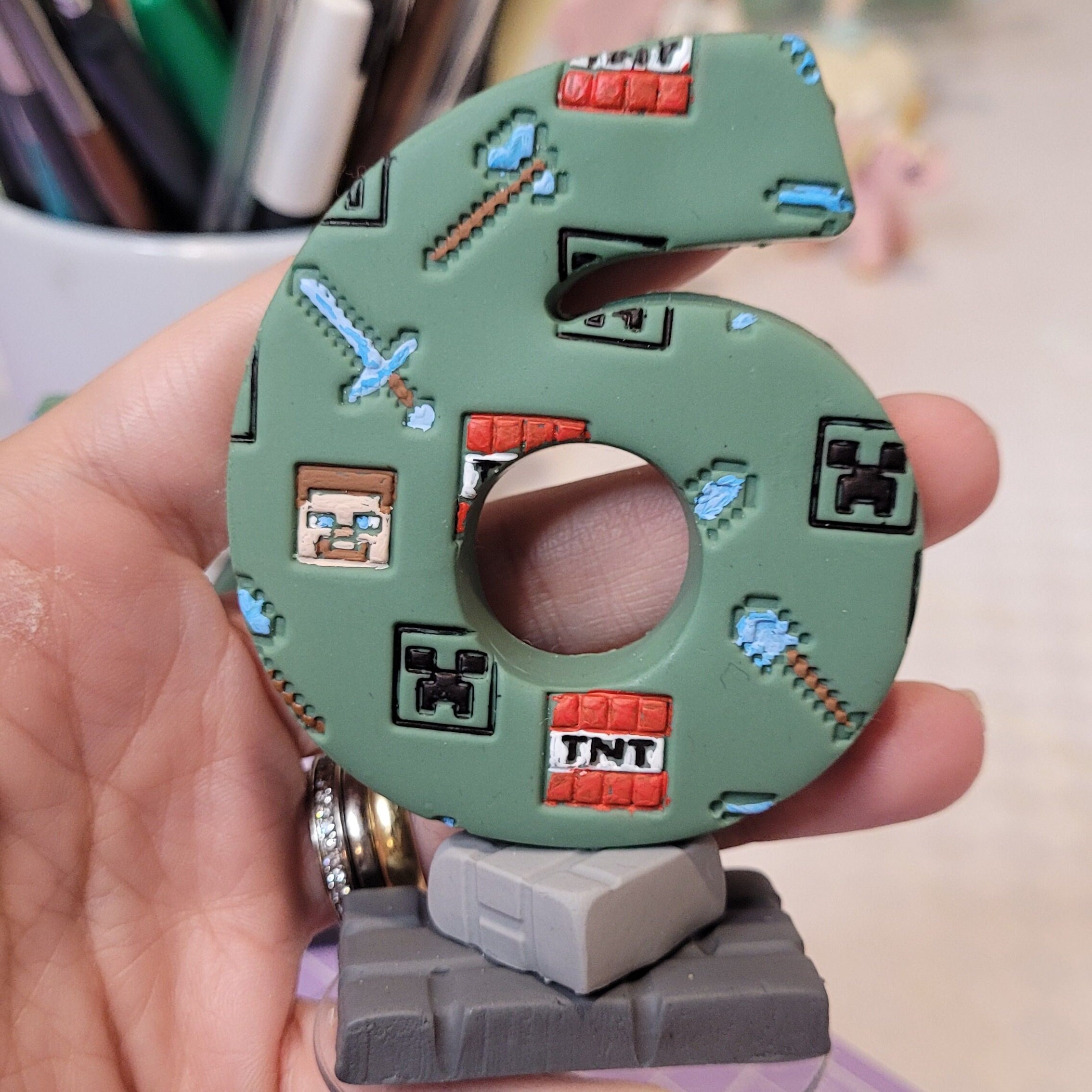 Minecraft Birthday Candle Cake Topper Doesn't Melt Etsy