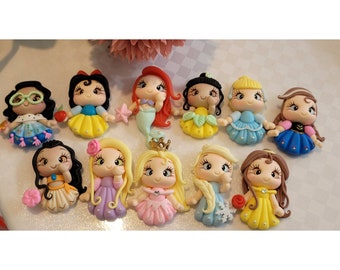 Princess flatback | DIY | Plastic free | Embelishment | Bow centers , clay dolls , hairbows ,  centerpiece, polymer clay, clay | Handmade