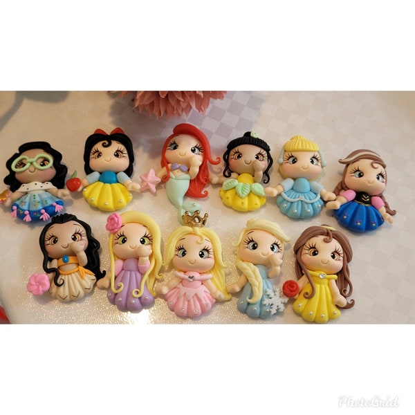 Princess flatback | DIY | Embelishment | bow centers , clay dolls , hairbows ,  centerpiece, polymer clay, clay | Handmade