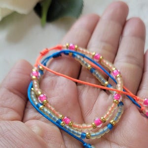 SUMMER VIBES bracelets. Neon bracelets. Vibrant colors bracelets. High-quality beads. Colorful seed bead bracelets. Friendship bracelets.