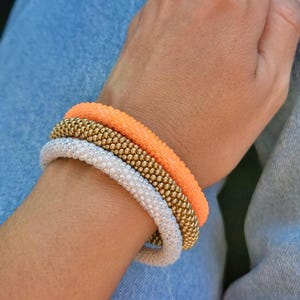 Set of handmade crochet beaded bracelets | Colorful seed beads, Multiple Sizes, Lightweight Jewelry Gift for Women & Teens. Special gift.