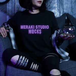 Bella Canvas 3001 Mockup Black T Shirt Mockup Halloween Mockup Goth Mockup Witchy Mockup Dark Mockup Alternative Mockup Model Mockup Fall