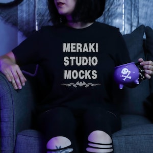 Bella Canvas 3001 Mockup Black T Shirt Mockup Halloween Mockup Goth Mockup Witchy Mockup Dark Mockup Alternative Mockup Band Tee Mockup