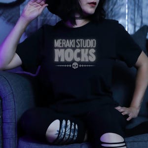 Bella Canvas 3001 Mockup Black T Shirt Mockup Halloween Mockup Goth Mockup Witchy Mockup Dark Mockup Alternative Mockup Model Mockup Punk