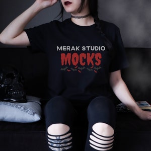Bella Canvas 3001 Black T Shirt Mockup Spooky Mockup Halloween Mockup Summer Mockup Fall Mockup Model Mockup Scary Mockup