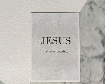 Jésus a tout payé - Carte chrétienne