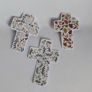Cross Sticker - Flower Cross/Autumn Cross/Advent Cross