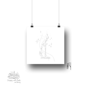 Book Tattoo Design 4 - Fantasy - Line Art