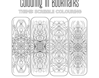 Pattern Colouring In Bookmarks - Printable PDF - Four Designs included