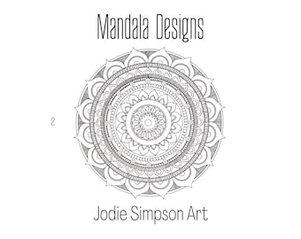 Layers of petals mandala colouring sheet - Printable PDF